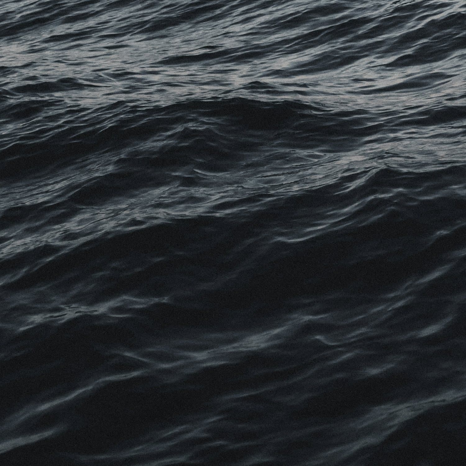 Open water at dusk, seen close to the surface